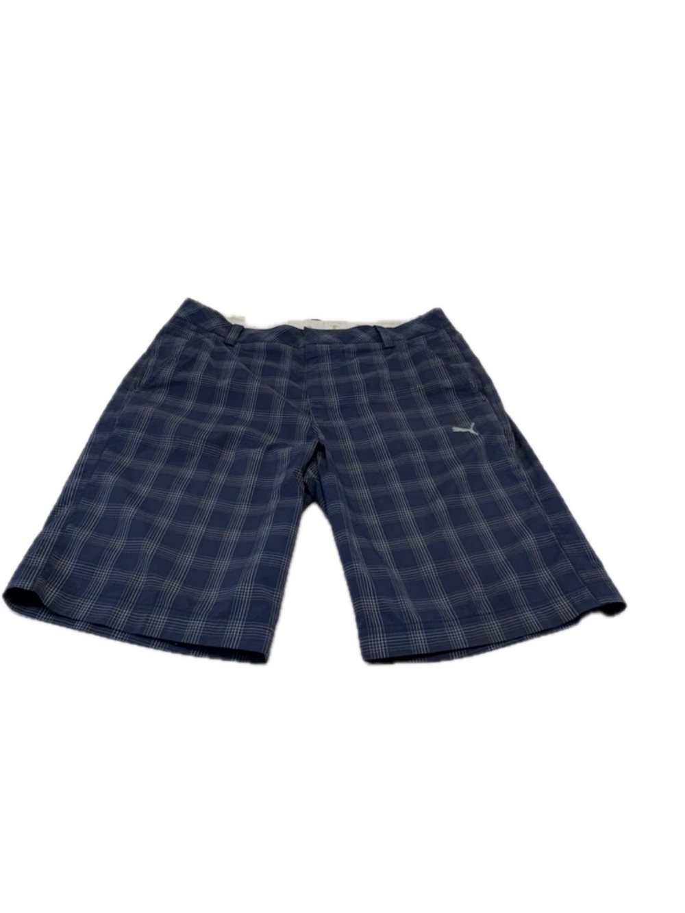 Puma Sportlifestyle Navy Blue Plaid Golf Shorts Size 32